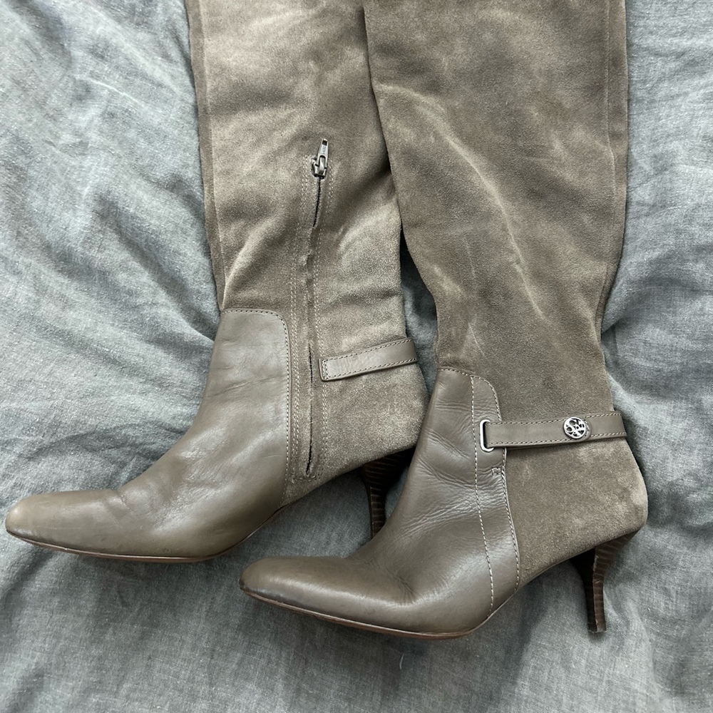 Coach mid calf gray suede Boots